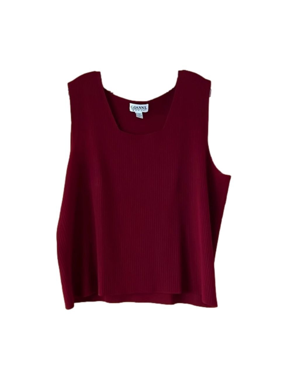Gianni Burgundy Knit Sleeveless Shirt Woman